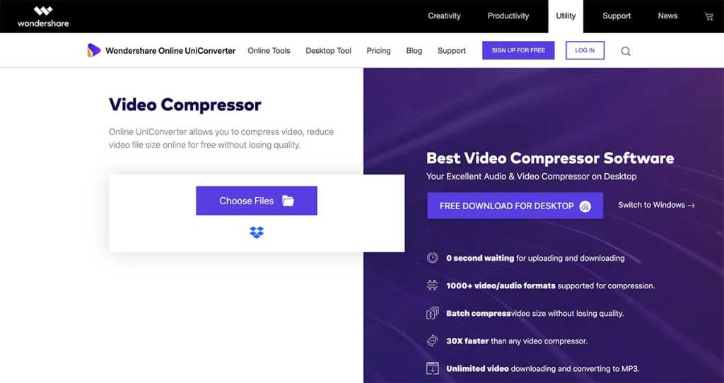 wondershare video compressor