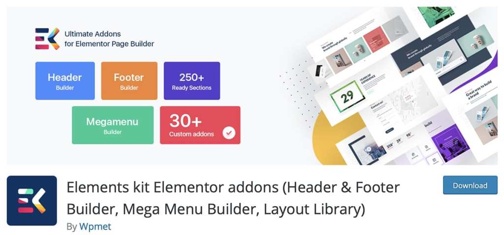 Elements kit Elementor addons (Header & Footer Builder, Mega Menu Builder, Layout Library)