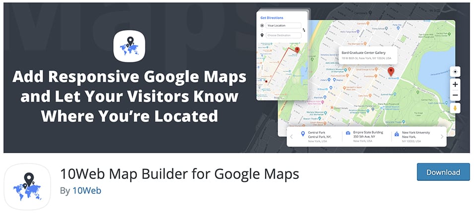 10Web Map Builder for Google Maps