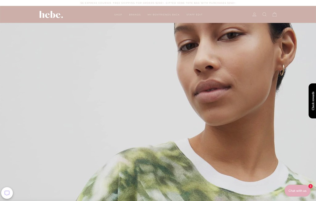 hebe ecommerce website