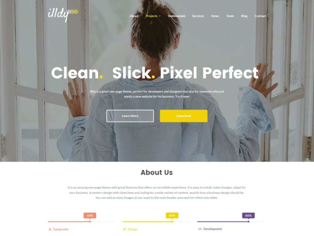 illdy free parallax theme