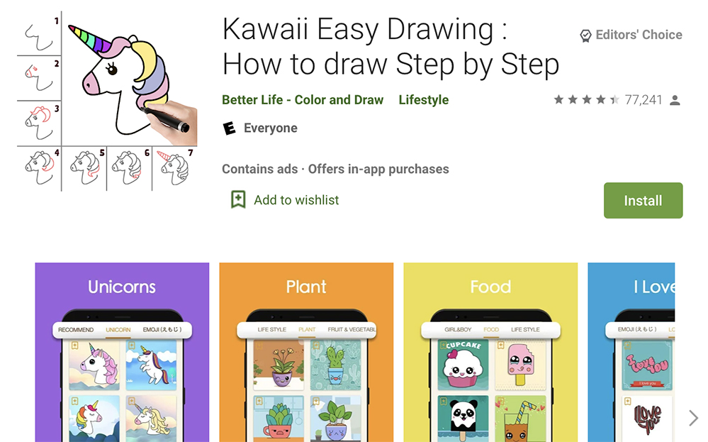 Kawaii easy drawing app