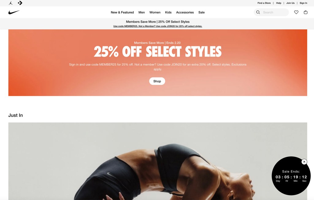 nike ecommerce website