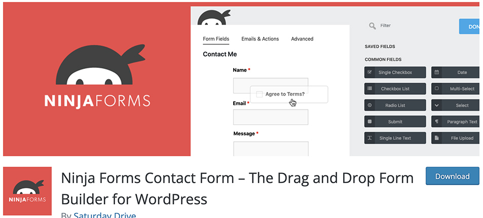 Ninja Forms Contact Form – The Drag and Drop Form Builder for WordPress