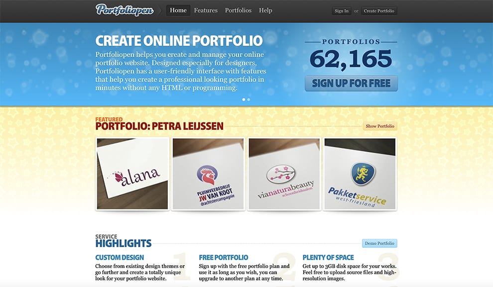 Portfoliopen free online community site builder