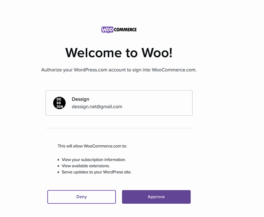 Welcome to Woo screen