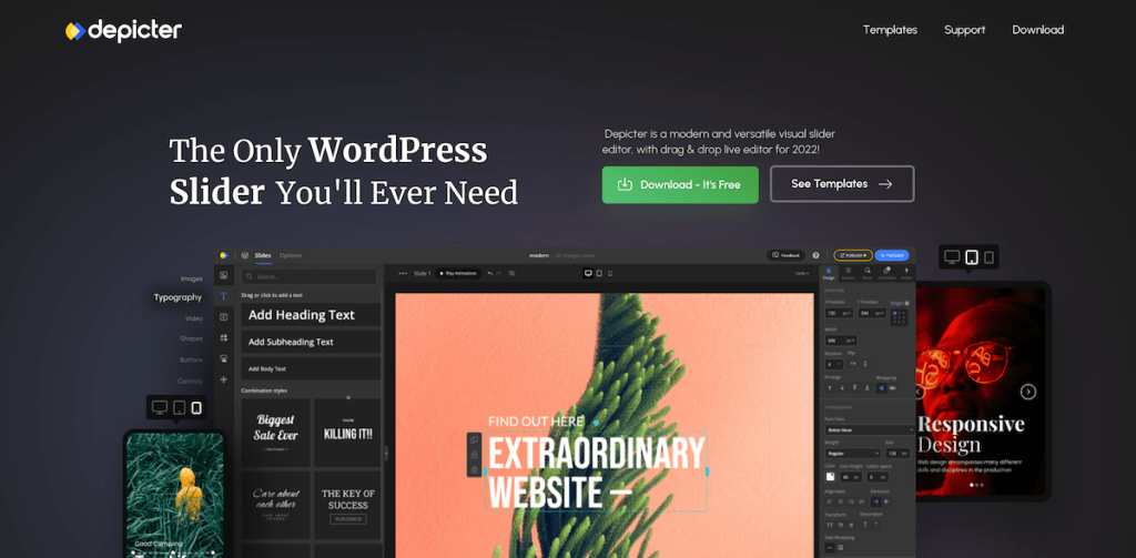 Depicter free WordPress slider