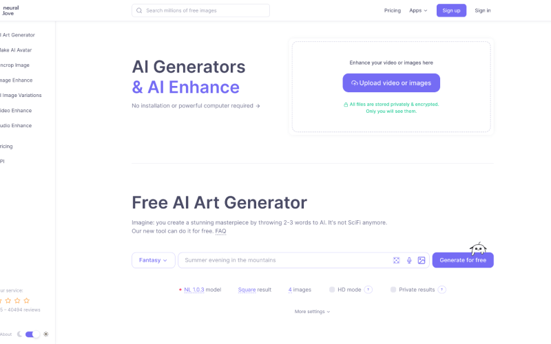 Free-AI-Art-Generator-AI-Enhance-neural-love