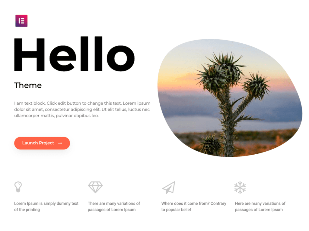 hello elementor free WordPress theme