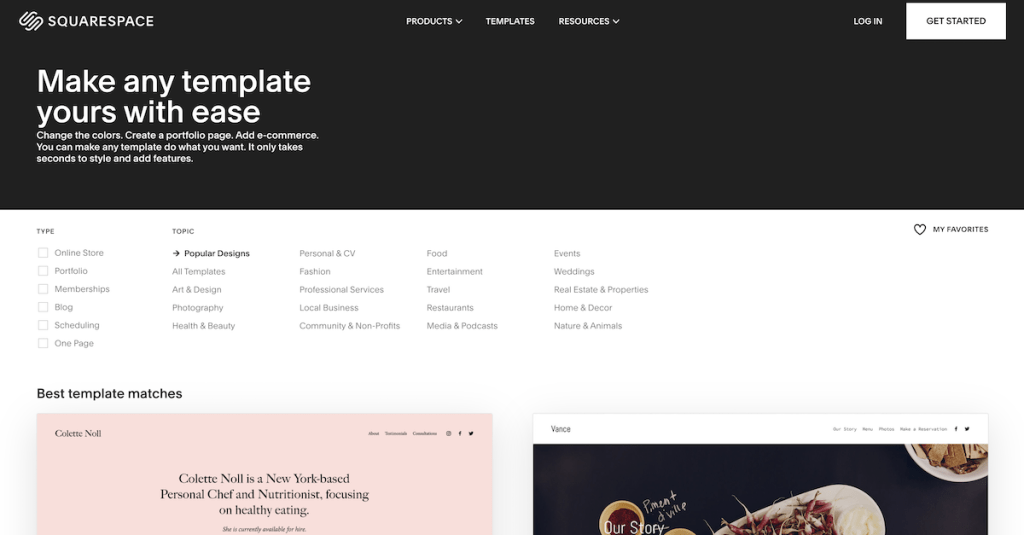 Best Premium Squarespace templates