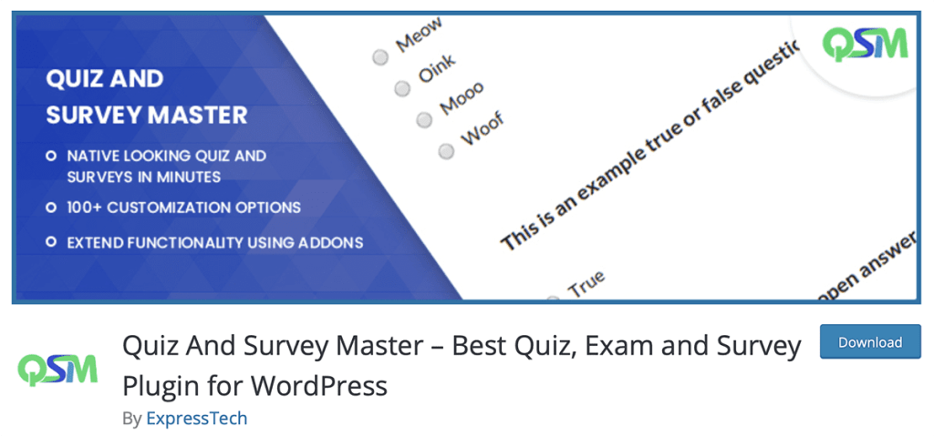 Quiz And Survey Master – Best Quiz, Exam and Survey Plugin for WordPress