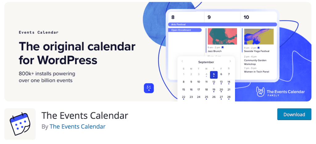 the events calendar plugin WordPress