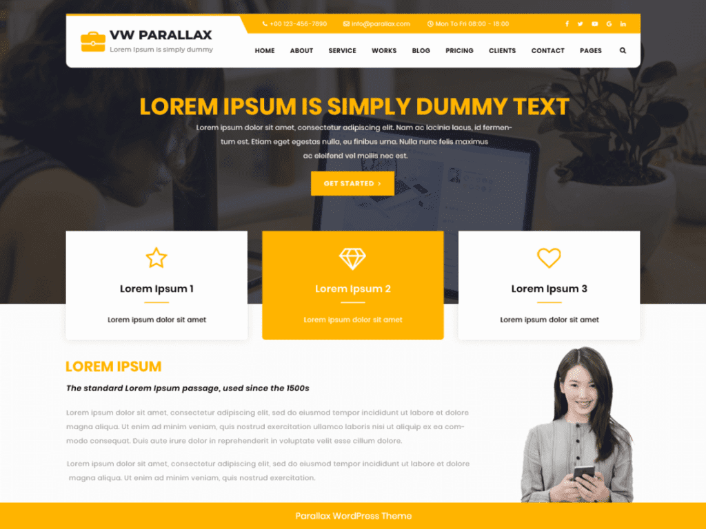 parallax best free WordPress theme