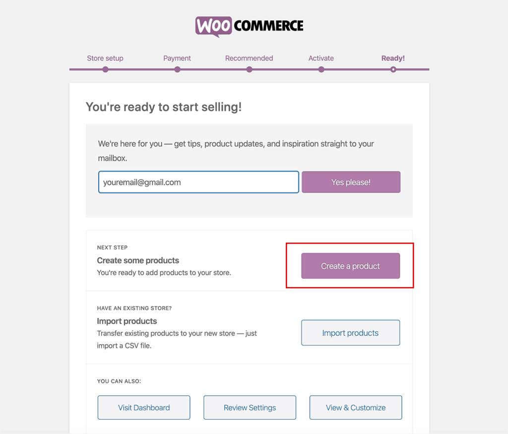 WooCommerce Ready and setup